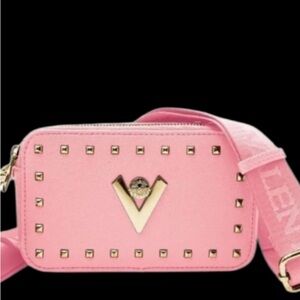 Pink Studded Crossbody Bag with Gold V EmblemNew no tags Valentino Orlanio